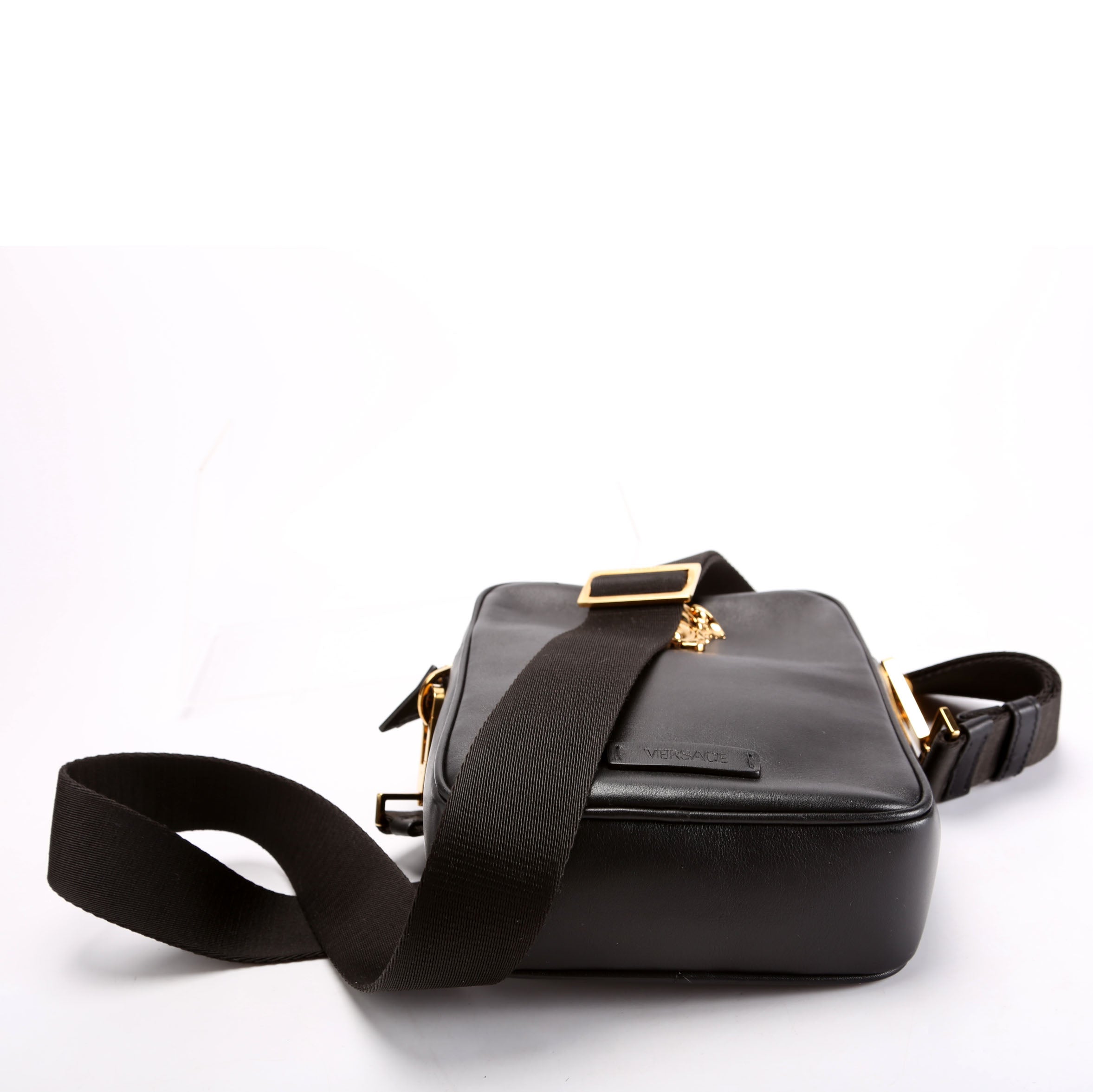 Medusa Crossbody Leather Black