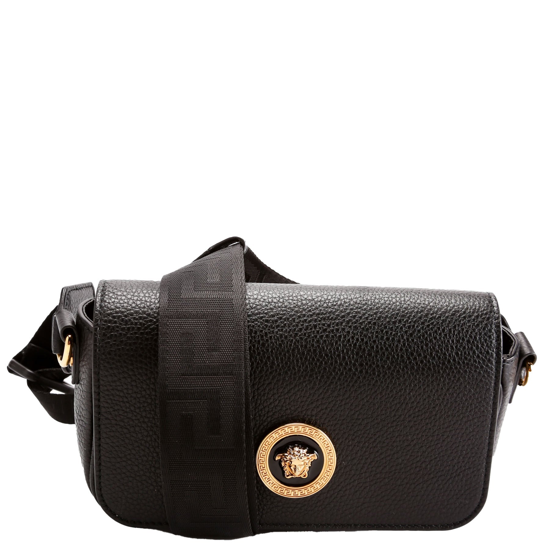 Medusa Flap Crossbody Black