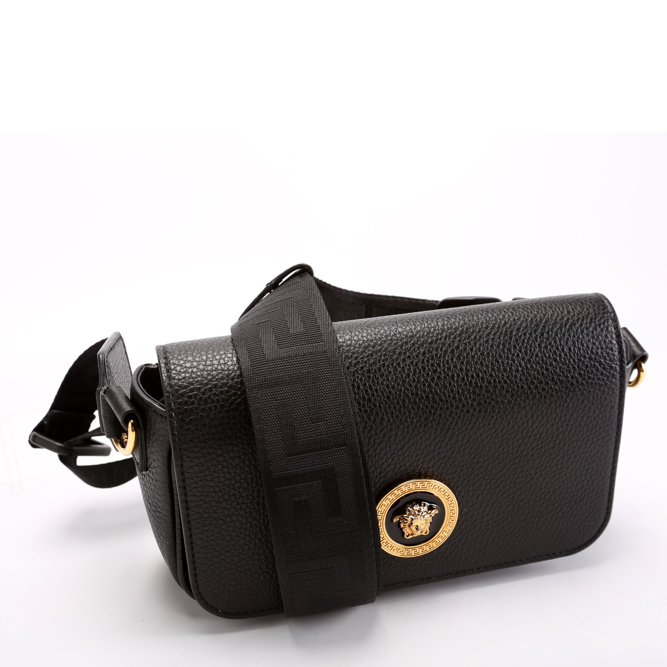 Medusa Flap Crossbody Black