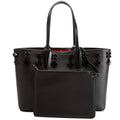 Studded East/West Cabata Tote With Pouch Black