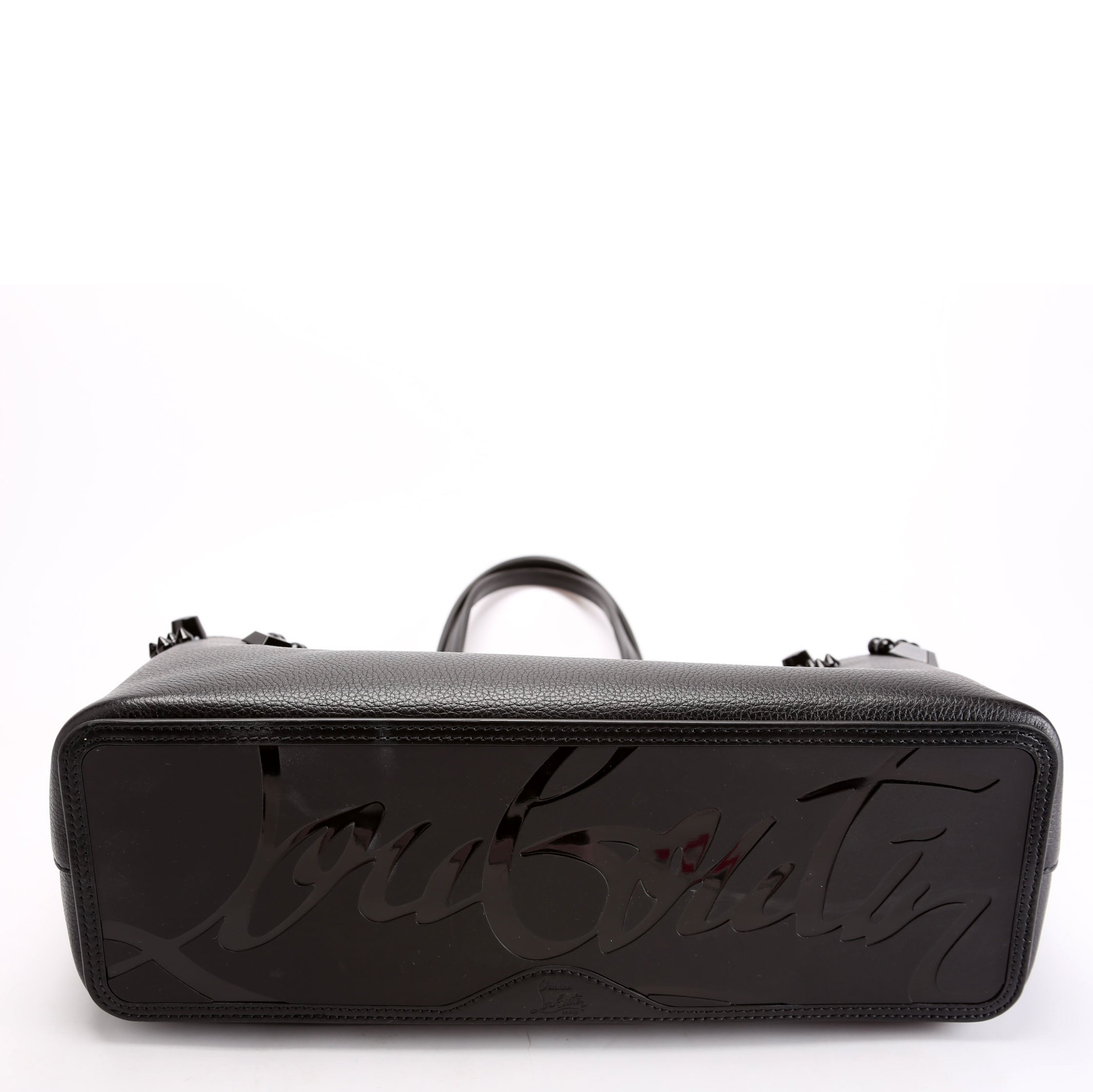 Studded East/West Cabata Tote With Pouch Black