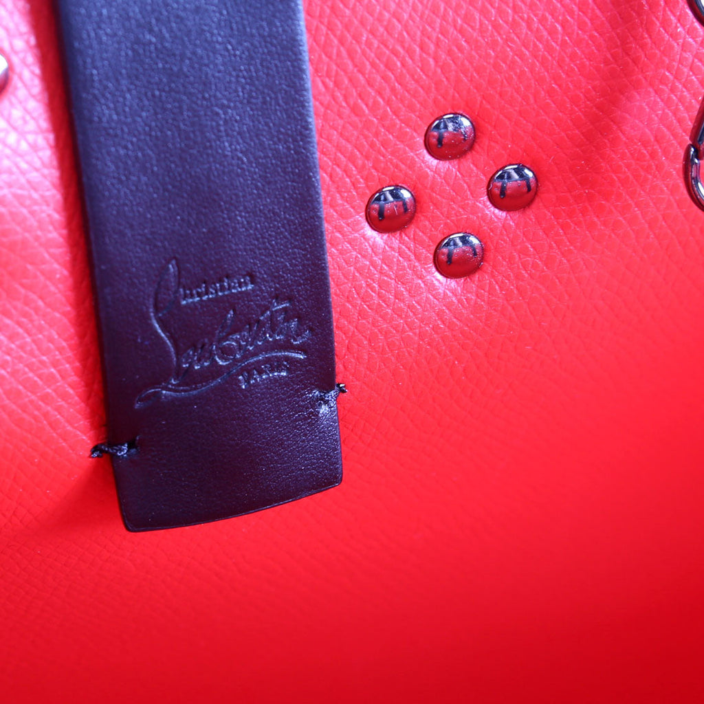 Studded East/West Cabata Tote With Pouch Black