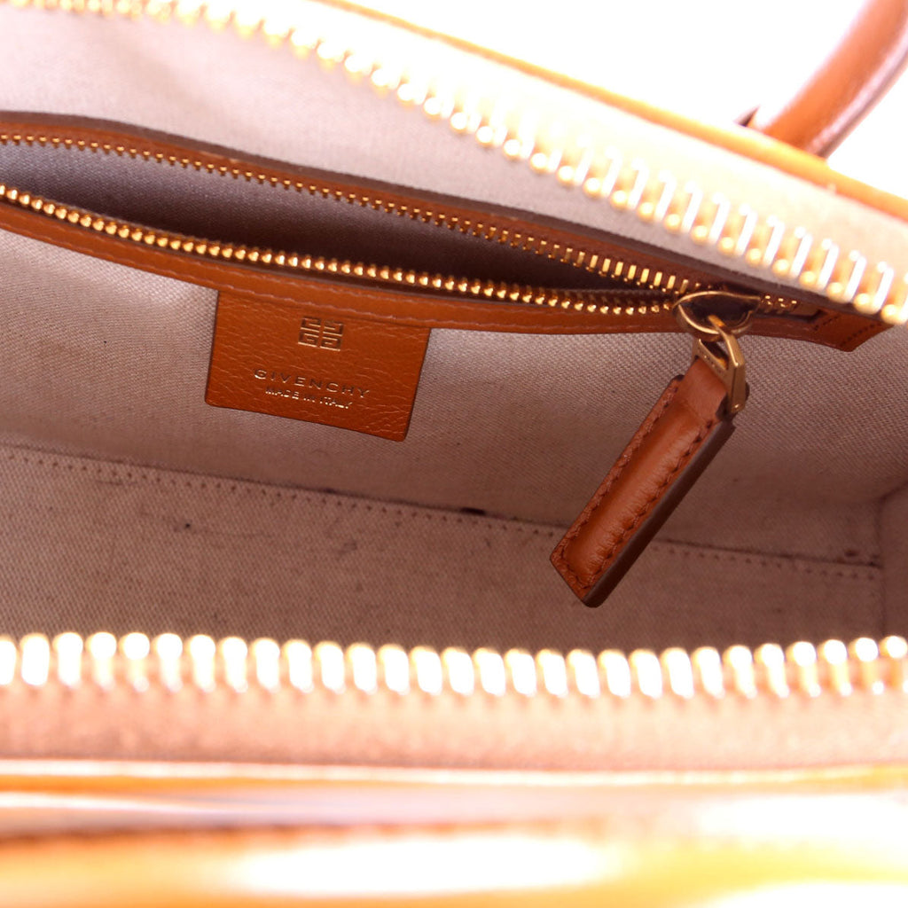 Antigona Satchel Medium Shiny Leather Brown