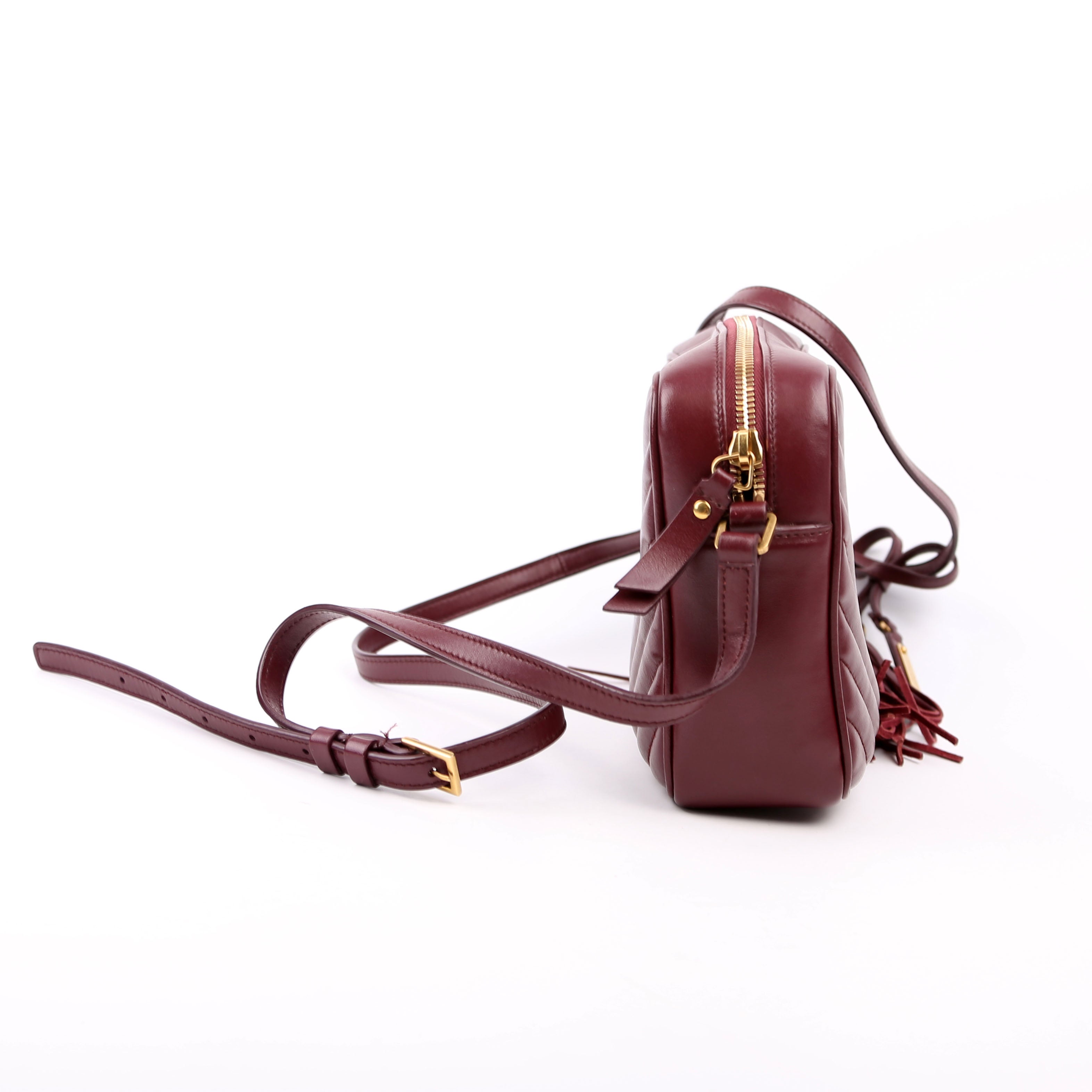 Lou Camera Bag Quilted Burgundy