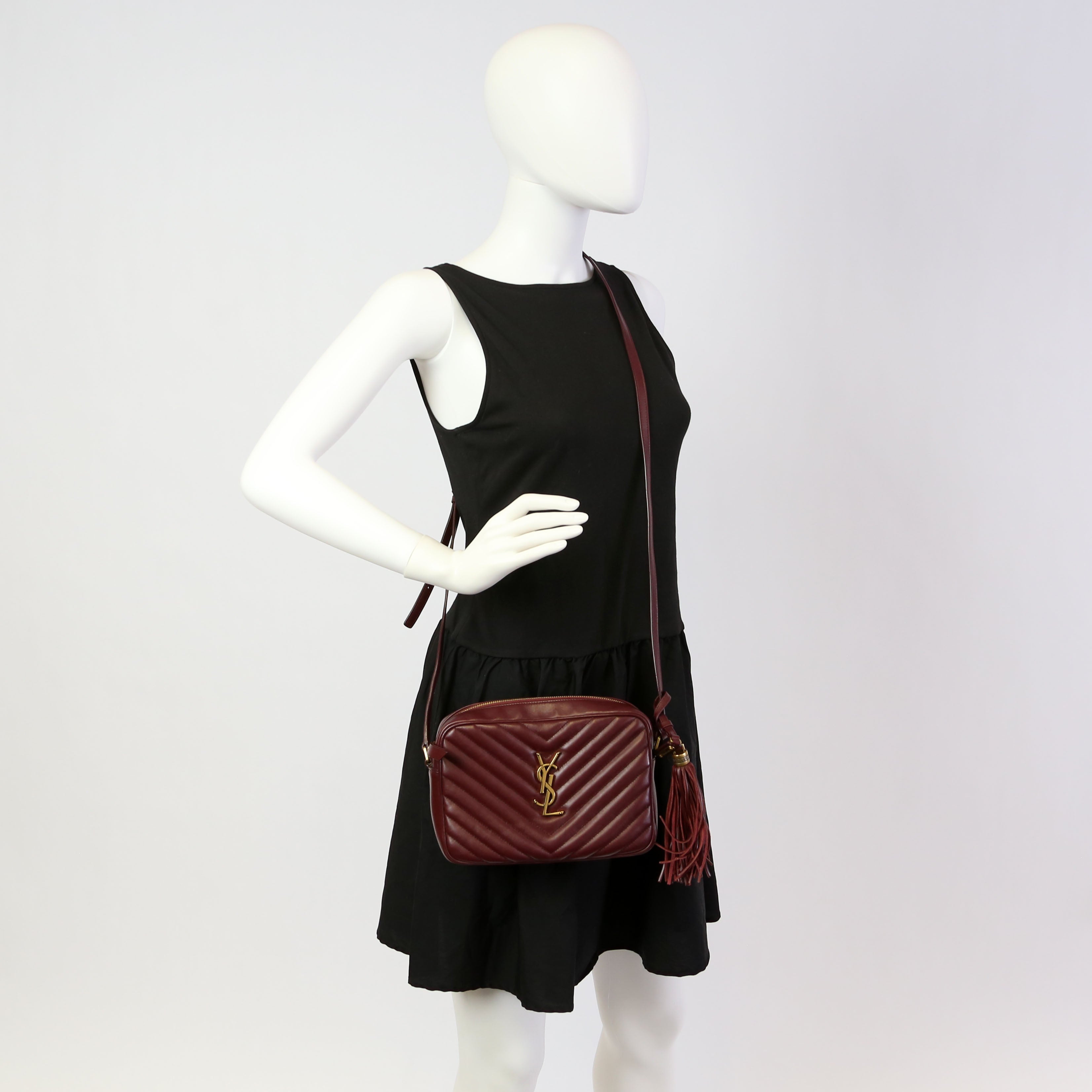 Lou Camera Bag Quilted Burgundy