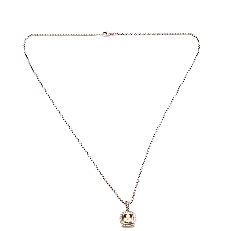 Petite Albion Pendant 925/Smoky Quartz/Diamond Necklace