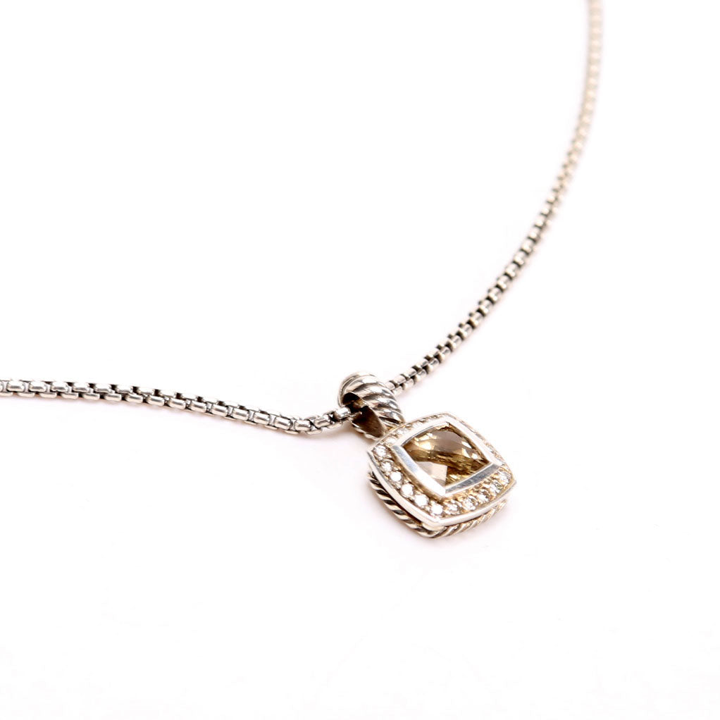 Petite Albion Pendant 925/Smoky Quartz/Diamond Necklace