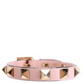 The Rockstud Leather Bracelet Pink