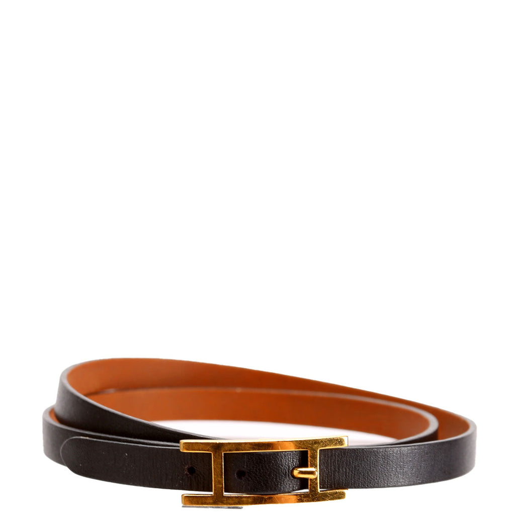 Hermes Behapi Double Tour Bracelet Black/Brown