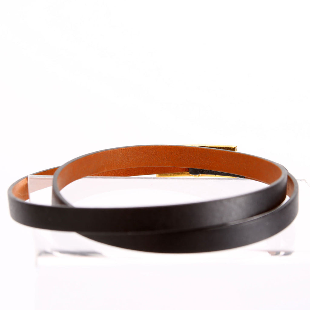 Hermes Behapi Double Tour Bracelet Black/Brown