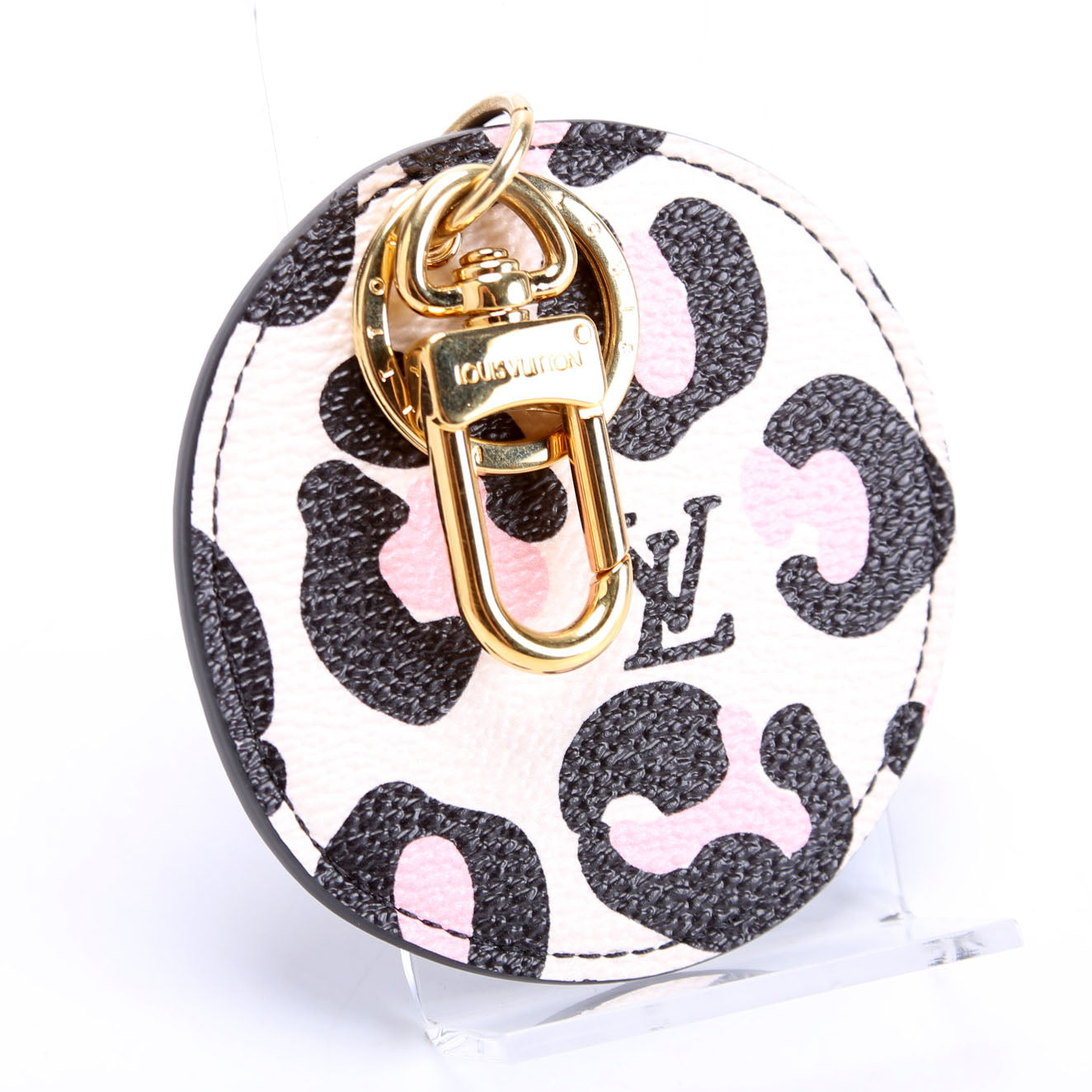 Illustre Wild At Heart Monogram Bag Charm Black/Pink