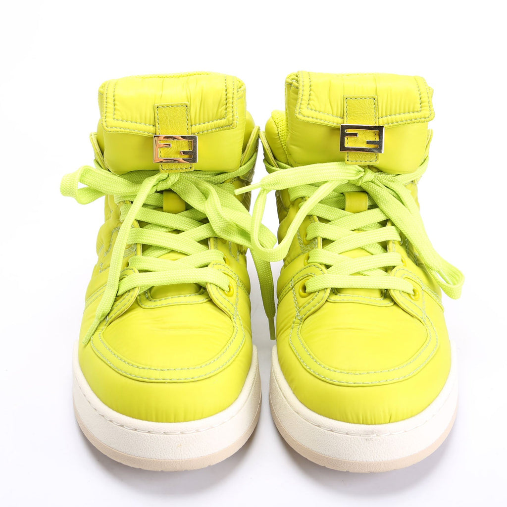 FF Nylon Match High Top Sneakers Size 37 Neon Green