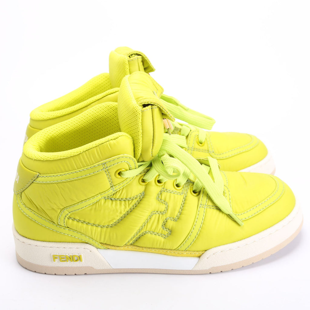 FF Nylon Match High Top Sneakers Size 37 Neon Green