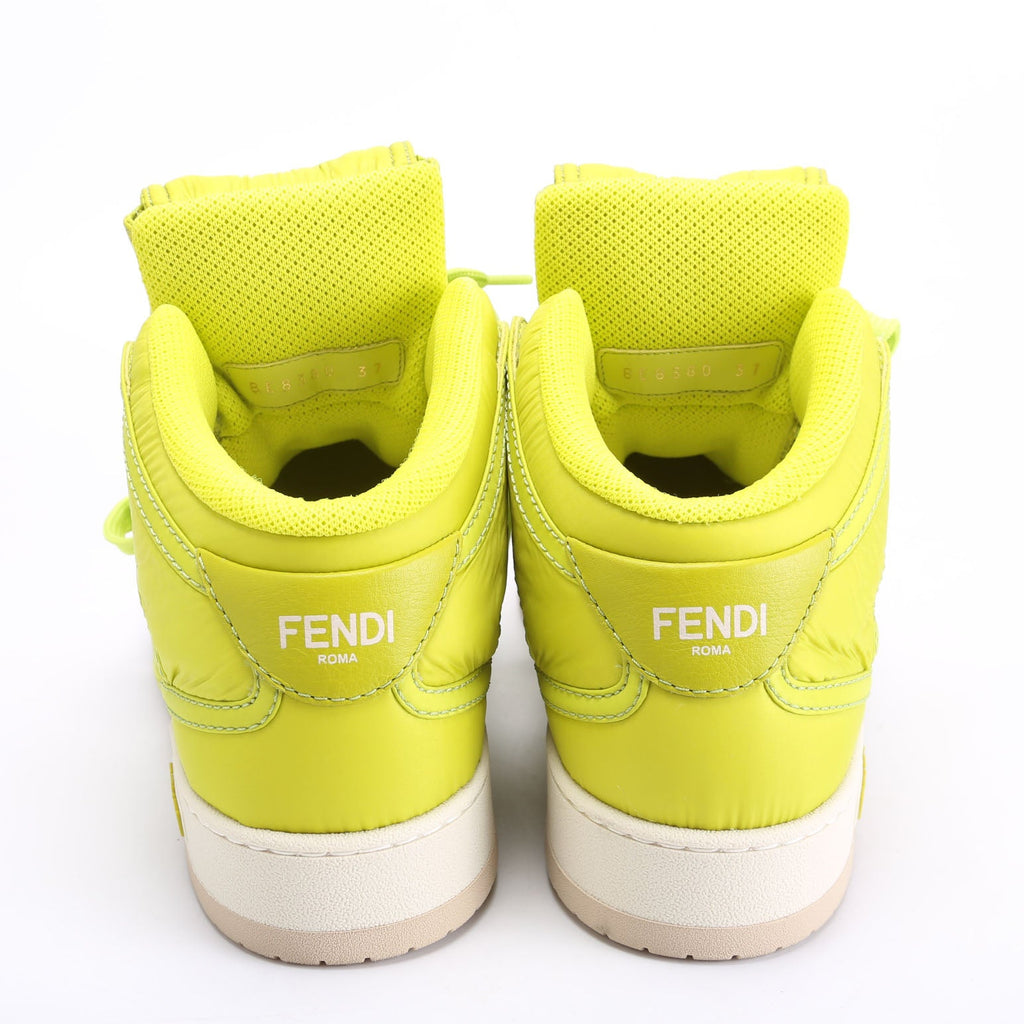 FF Nylon Match High Top Sneakers Size 37 Neon Green