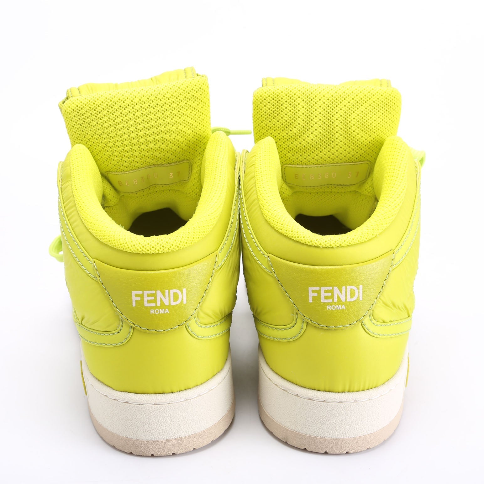 FF Nylon Match High Top Sneakers Size 37 Neon Green