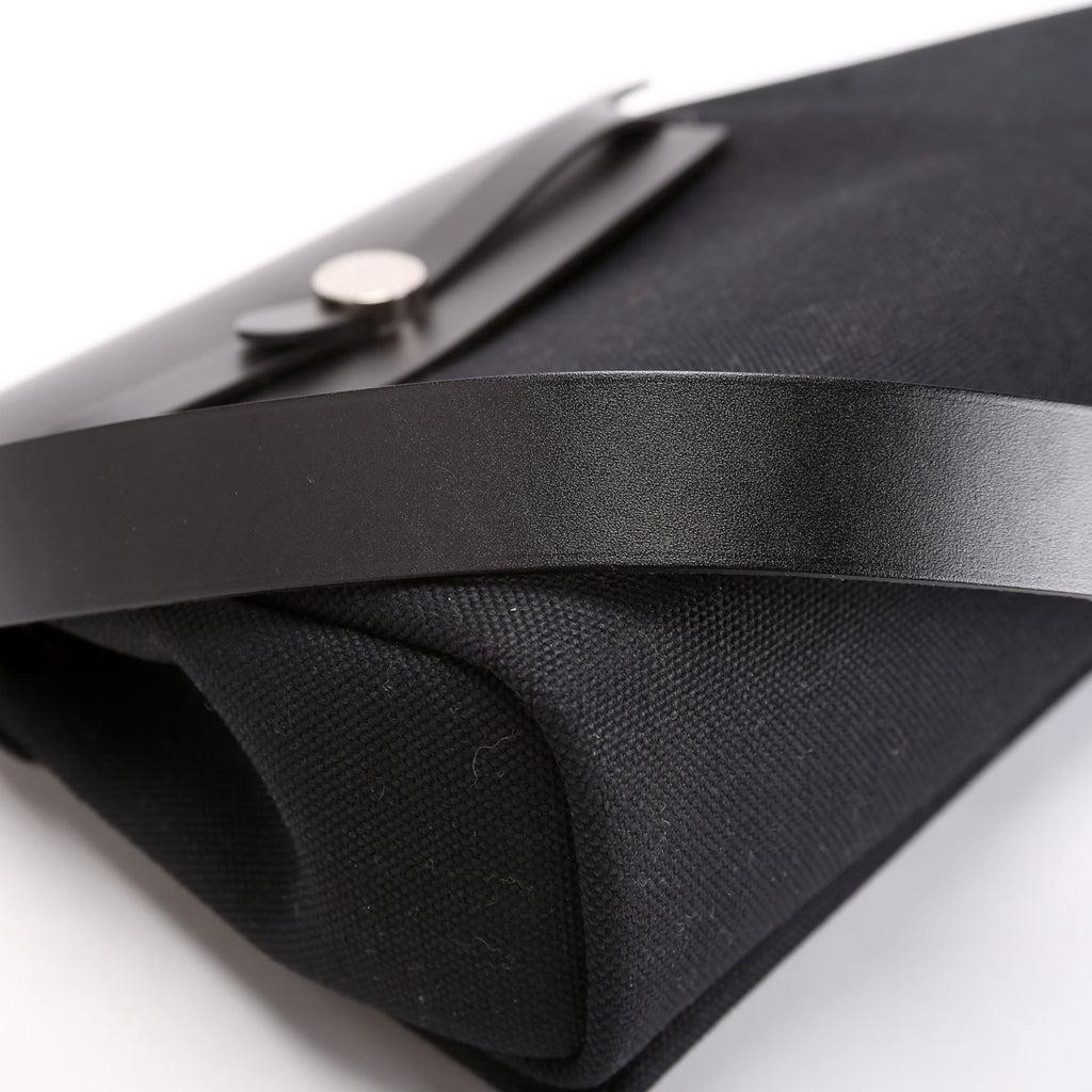 Hermes Herbag Zip 20 Toile Canvas Black