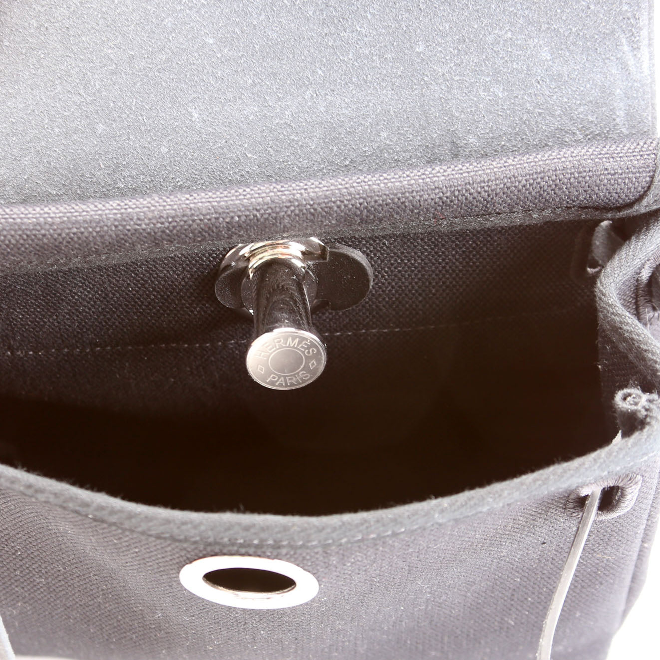 Hermes Herbag Zip 20 Toile Canvas Black