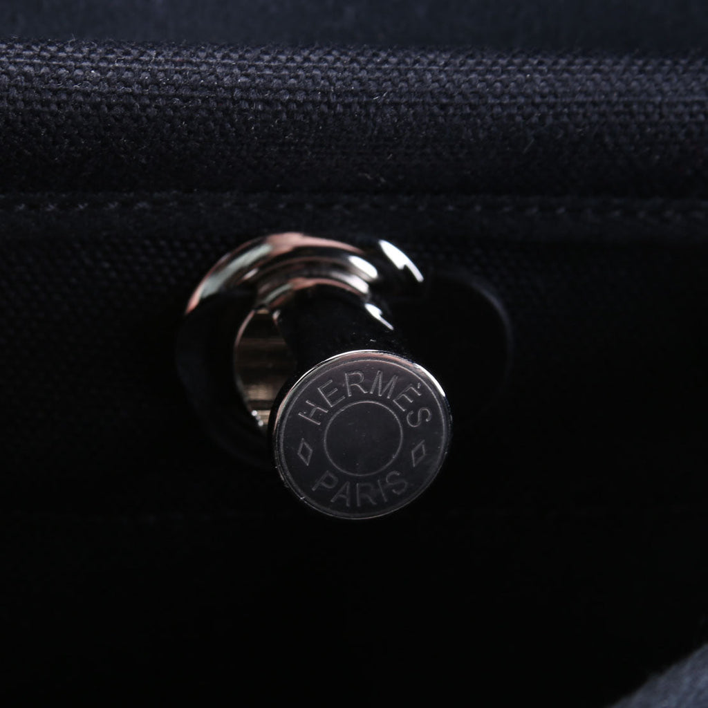 Hermes Herbag Zip 20 Toile Canvas Black