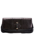 191331 Python Bamboo Satin Clutch Black
