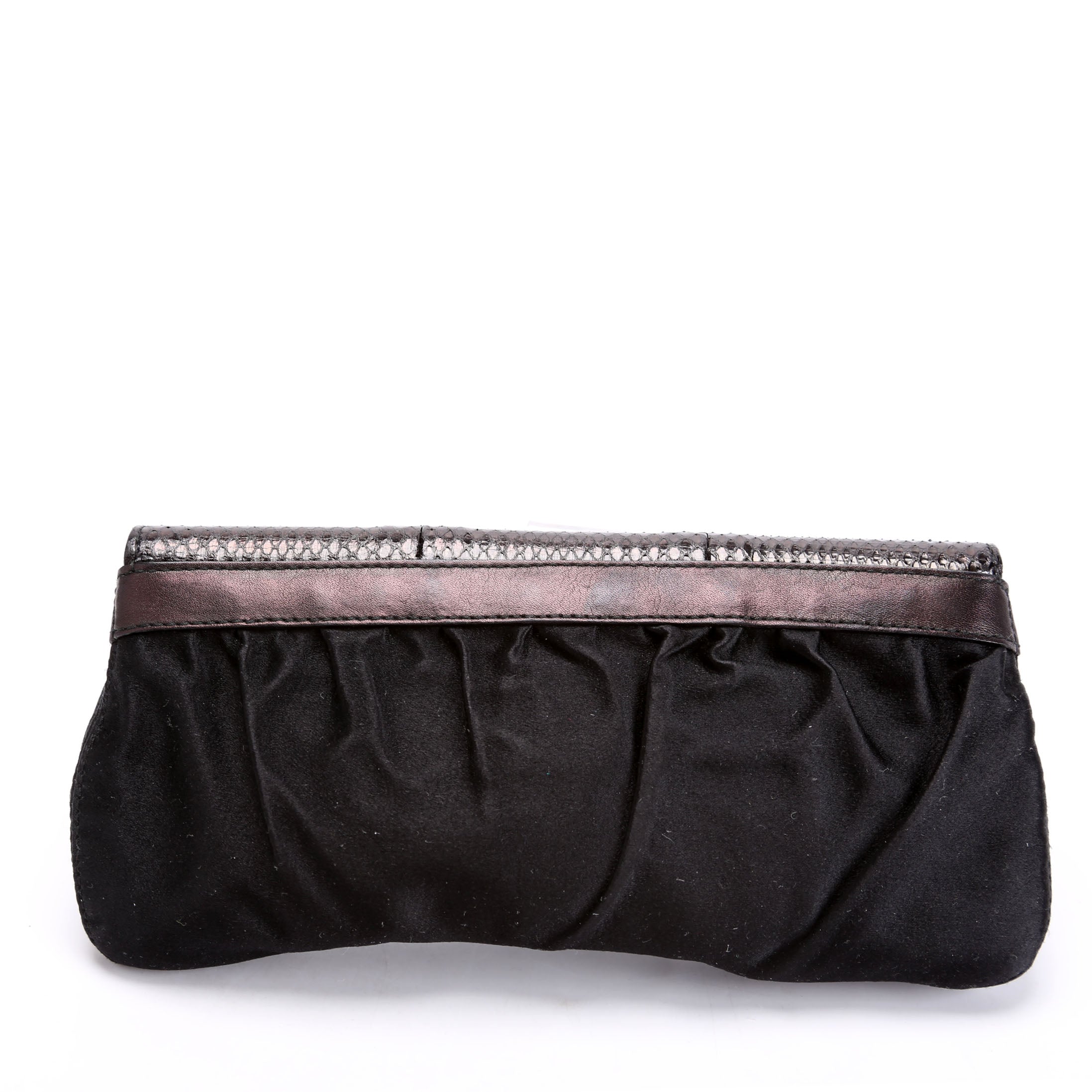 191331 Python Bamboo Satin Clutch Black