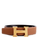 H Guillochee 32MM Reversible Belt Size 85 Brown/Black