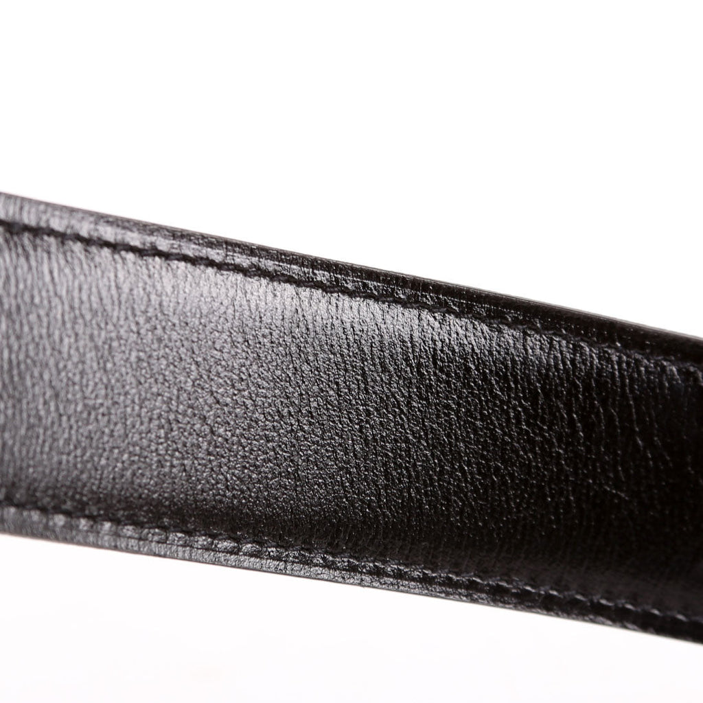 H Guillochee 32MM Reversible Belt Size 85 Brown/Black