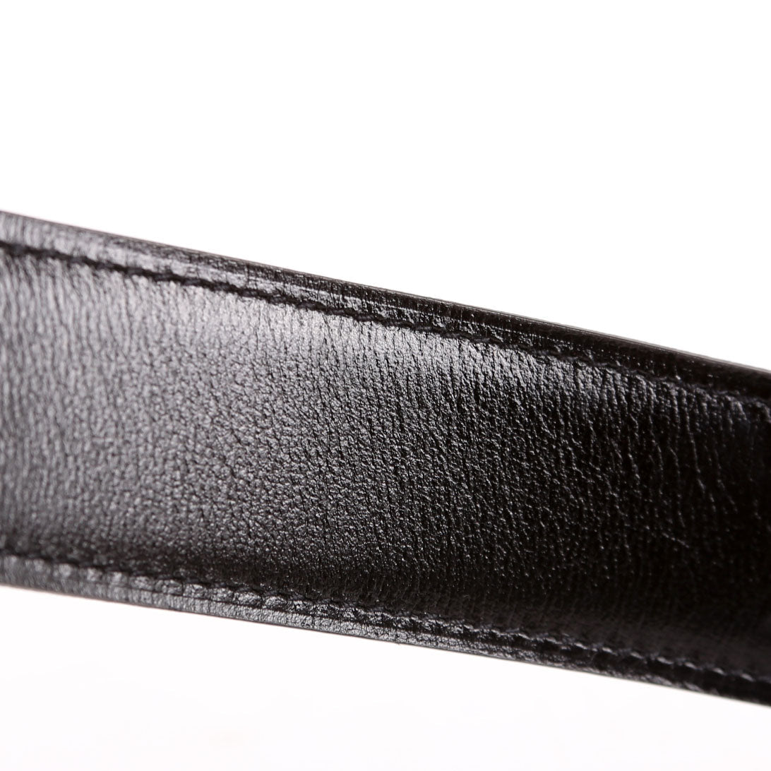 H Guillochee 32MM Reversible Belt Size 85 Brown/Black