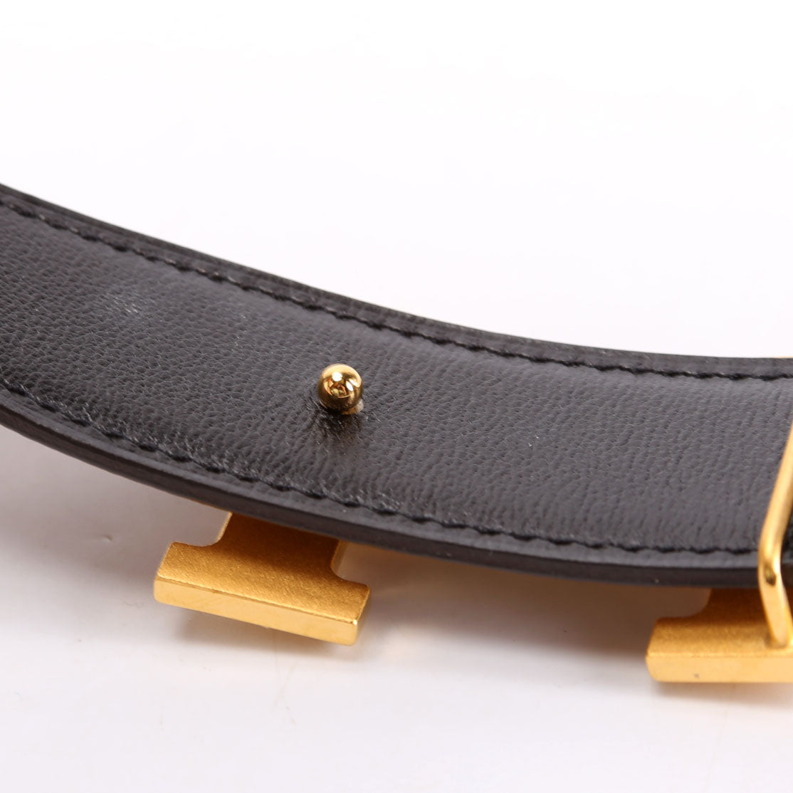 H Guillochee 32MM Reversible Belt Size 85 Brown/Black