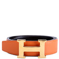 Constance H Reversible Belt Size 85 Orange/Black