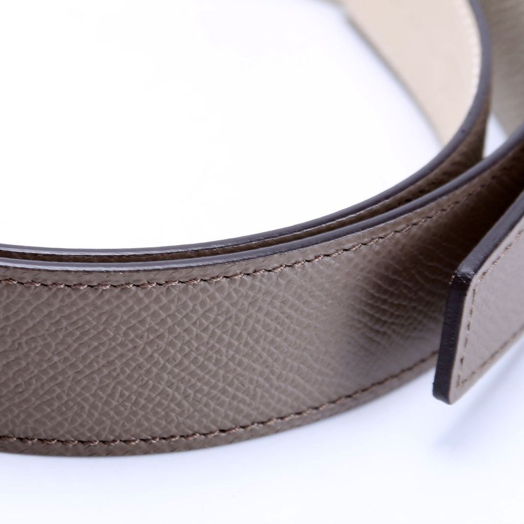 H Guillochee 32MM Reversible Belt Size 80 Grey/Ivory