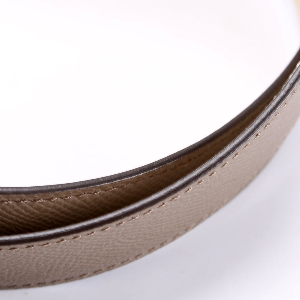H Guillochee 32MM Reversible Belt Size 80 Grey/Ivory