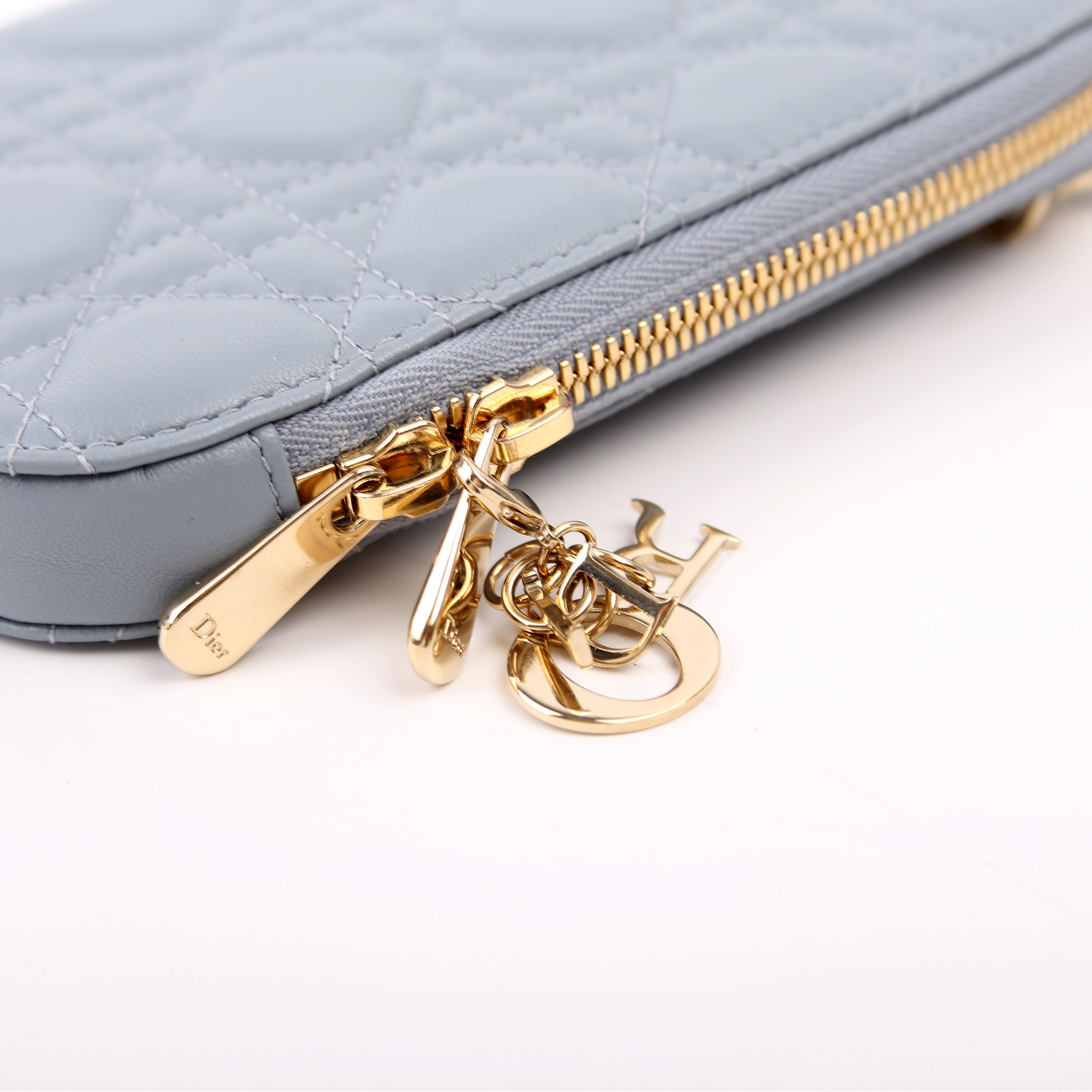 Dior Lady Dior Call'In Dior Phone Holder Dioramour Lambskin Cannage Blue