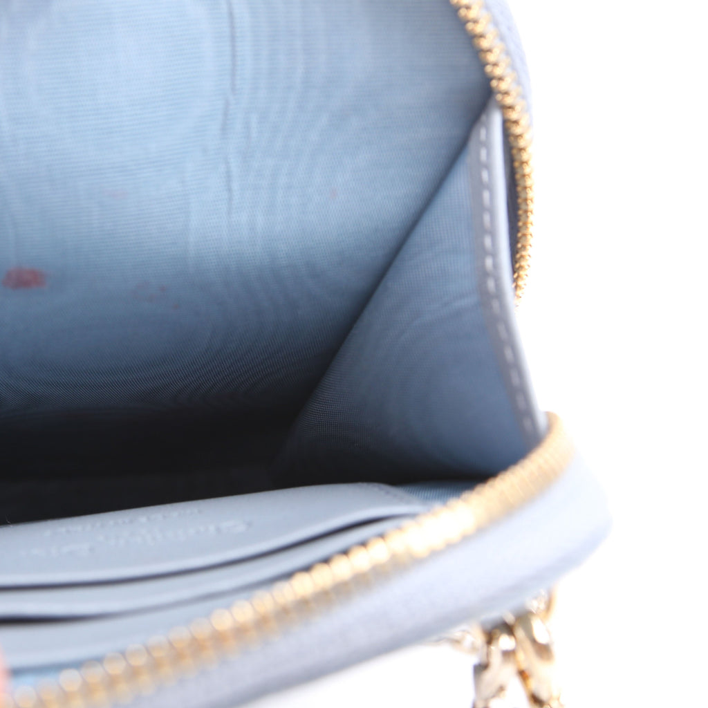Dior Lady Dior Call'In Dior Phone Holder Dioramour Lambskin Cannage Blue