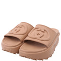 Interlocking GG Rubber Slides Size 36 Tan