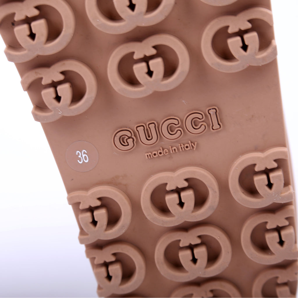 Interlocking GG Rubber Slides Size 36 Tan