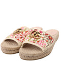 Gucci Marmont Floral Espadrille Slides Size 36 Beige