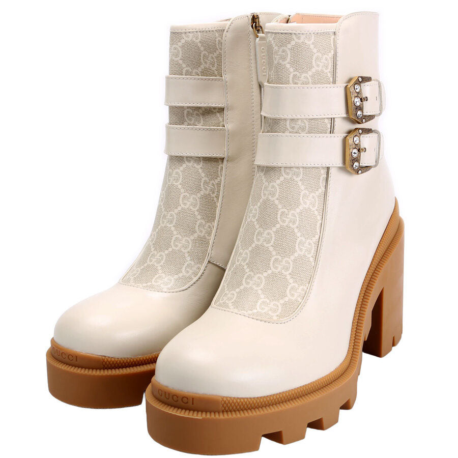 Kensington GG Double Buckle Ankle Boots Size 41