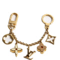 Fleur De Monogram Bag Charm Gold/Beige