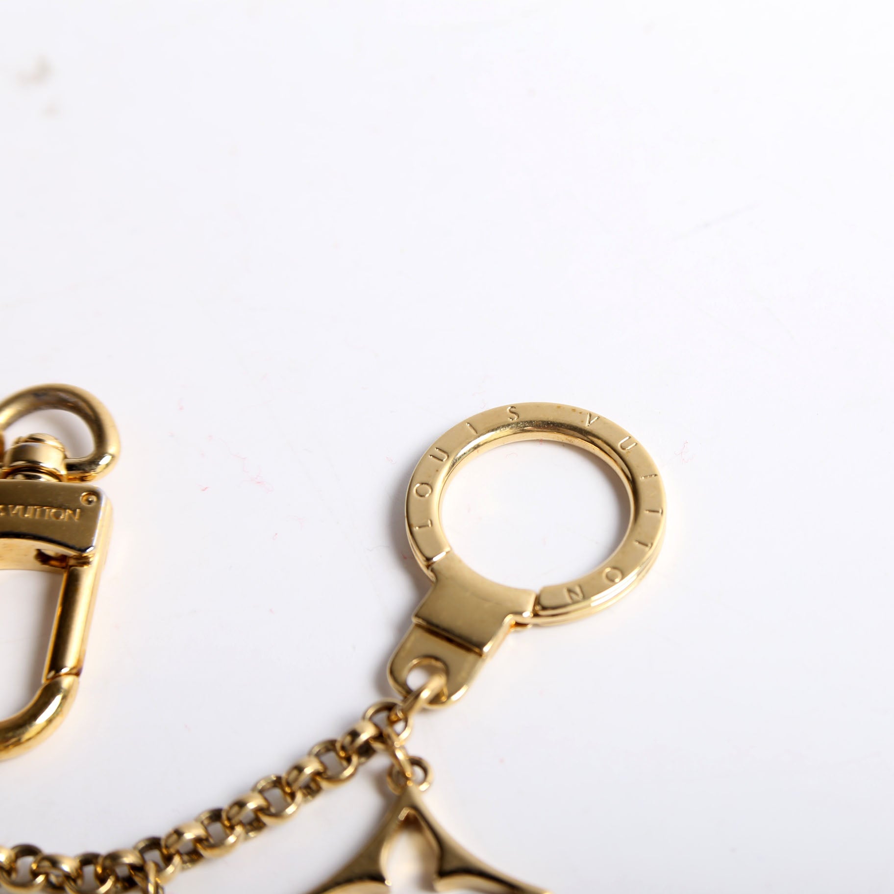Fleur De Monogram Bag Charm Gold/Beige