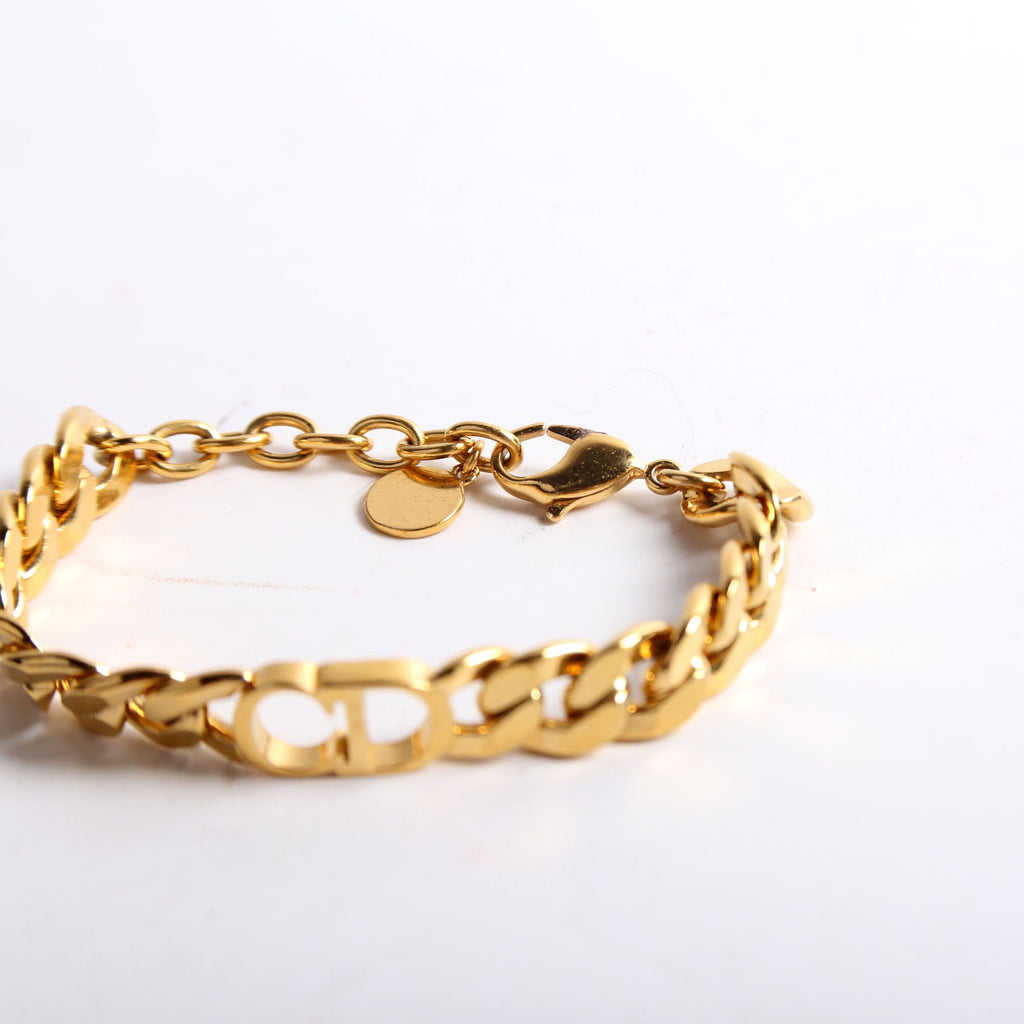 CD Logo Danseuse Etoile Link Bracelet Gold