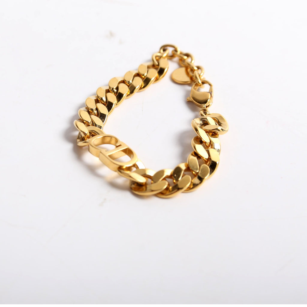 CD Logo Danseuse Etoile Link Bracelet Gold