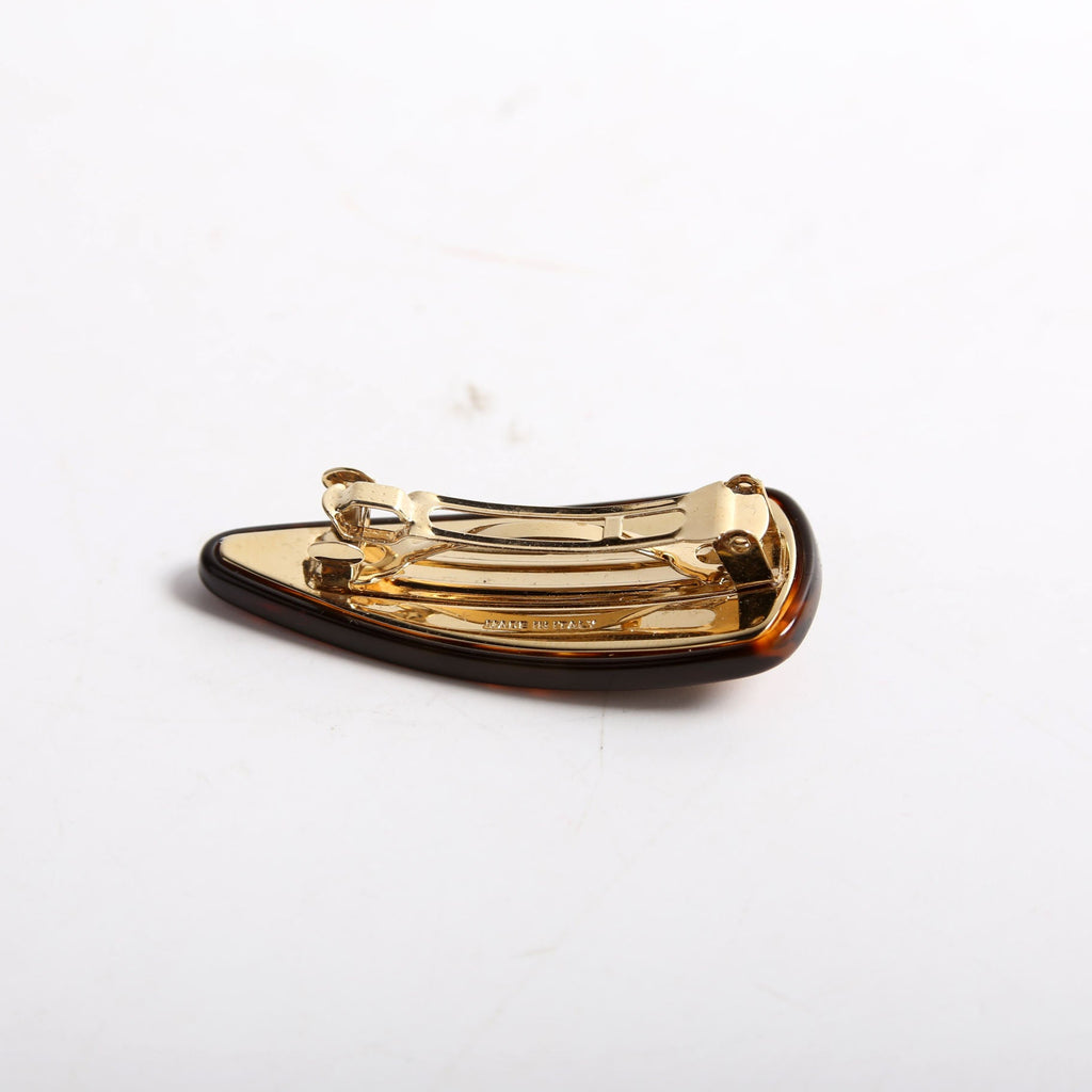 Logo Hair Clip Tortoise