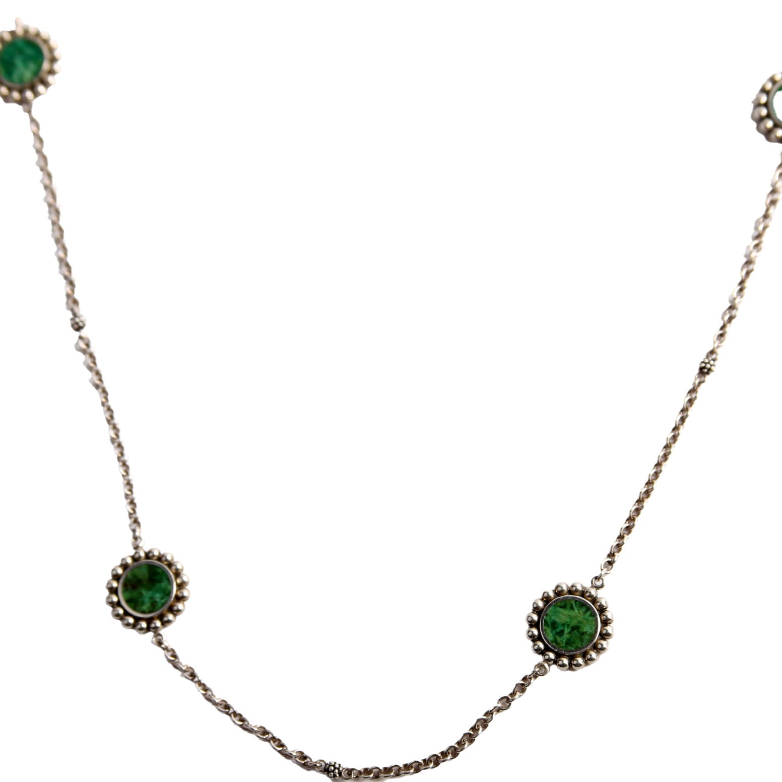 Maya Six Stone Long 925/Malachite