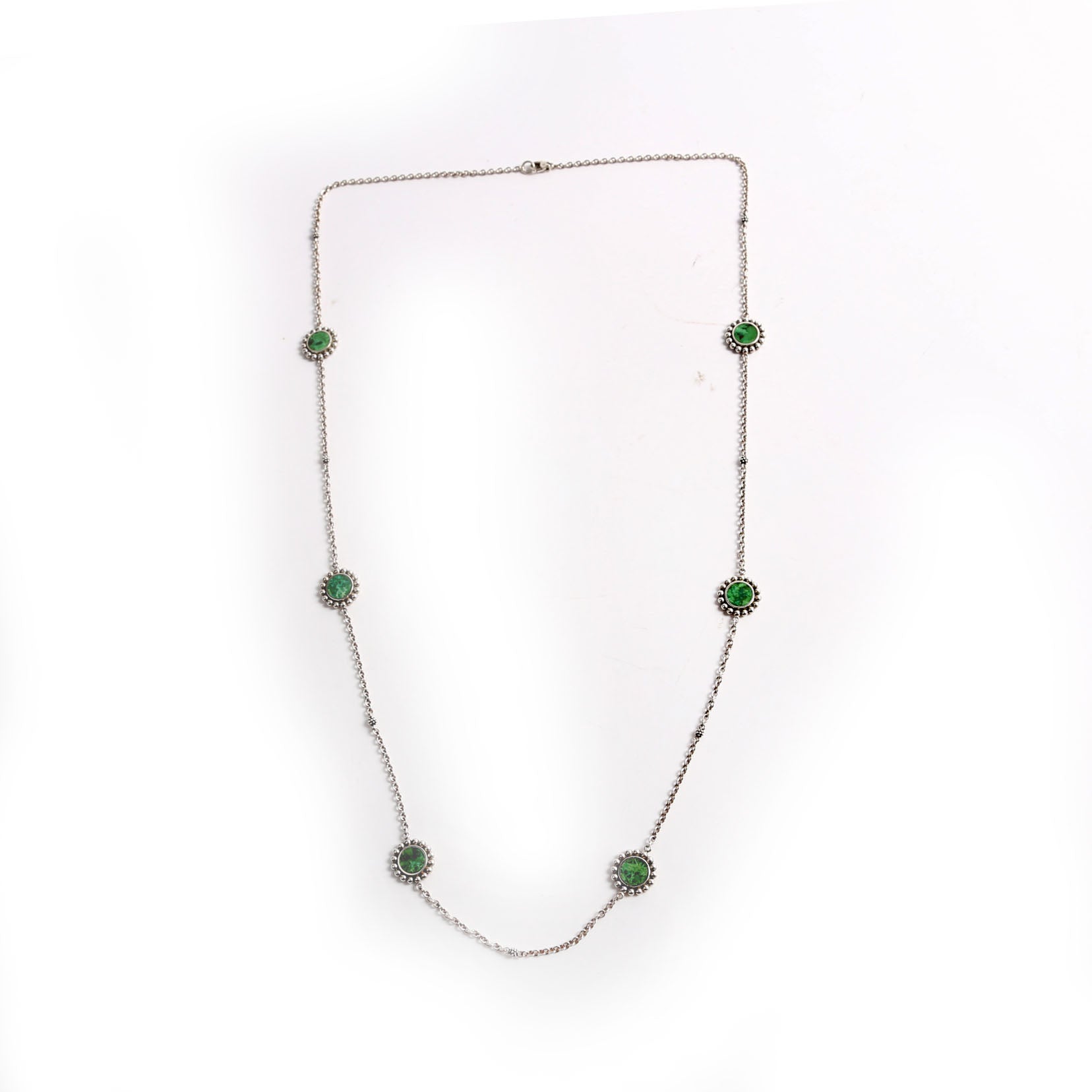 Maya Six Stone Long 925/Malachite