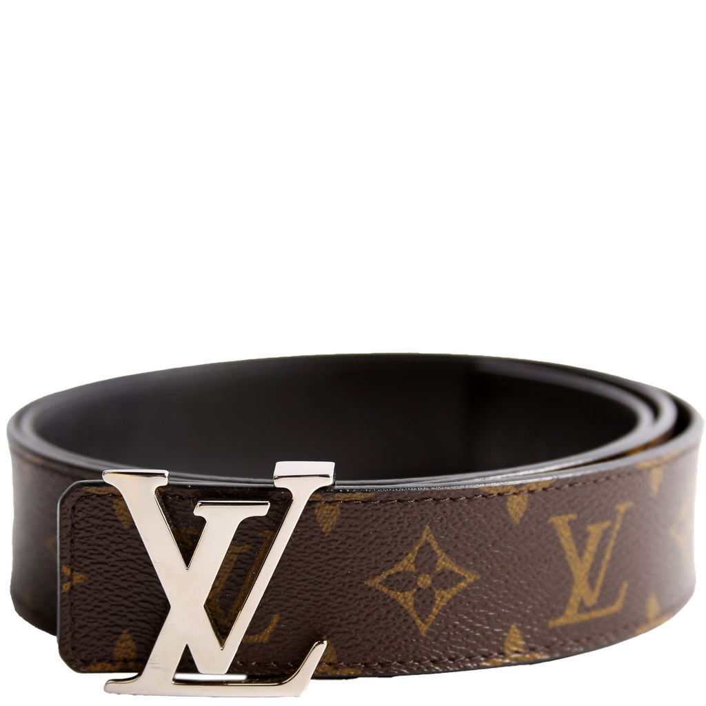 LV Initiales 40MM Reversible Leather/Monogram Size 100/40 Brown/Black/Silver