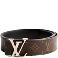 LV Initiales 40MM Reversible Leather/Monogram Size 100/40 Brown/Black/Silver