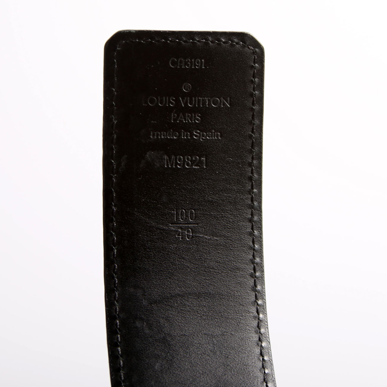 LV Initiales 40MM Reversible Leather/Monogram Size 100/40 Brown/Black/Silver