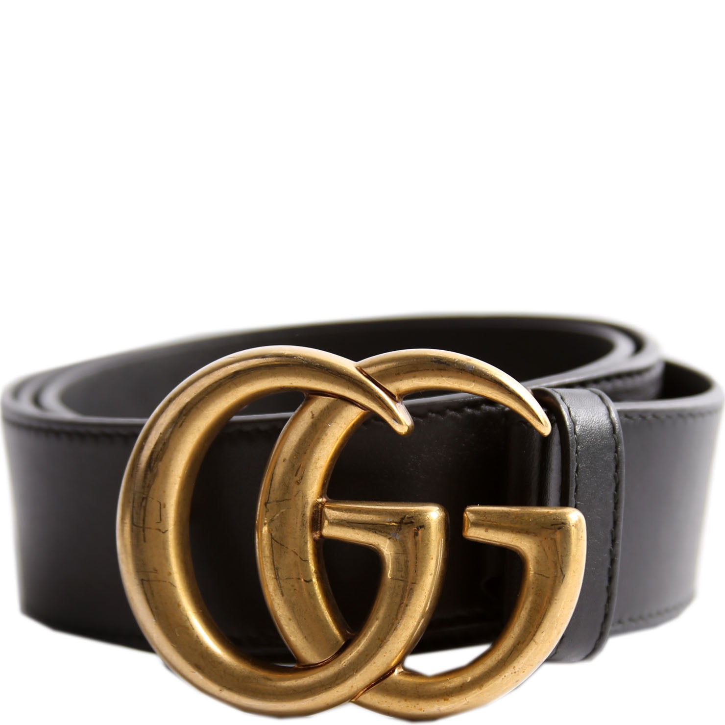 400593 Marmont GG Leather Size 90/36 Black/Gold