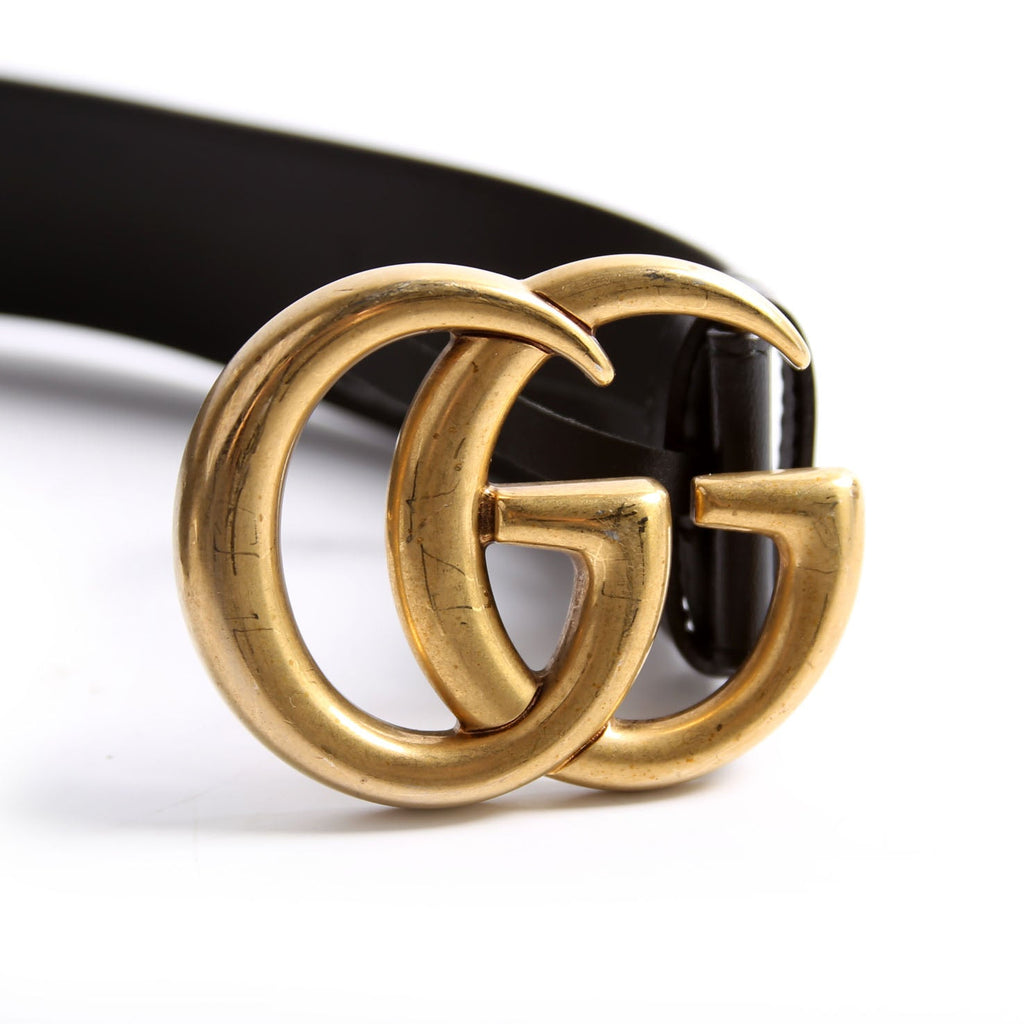 400593 Marmont GG Leather Size 90/36 Black/Gold