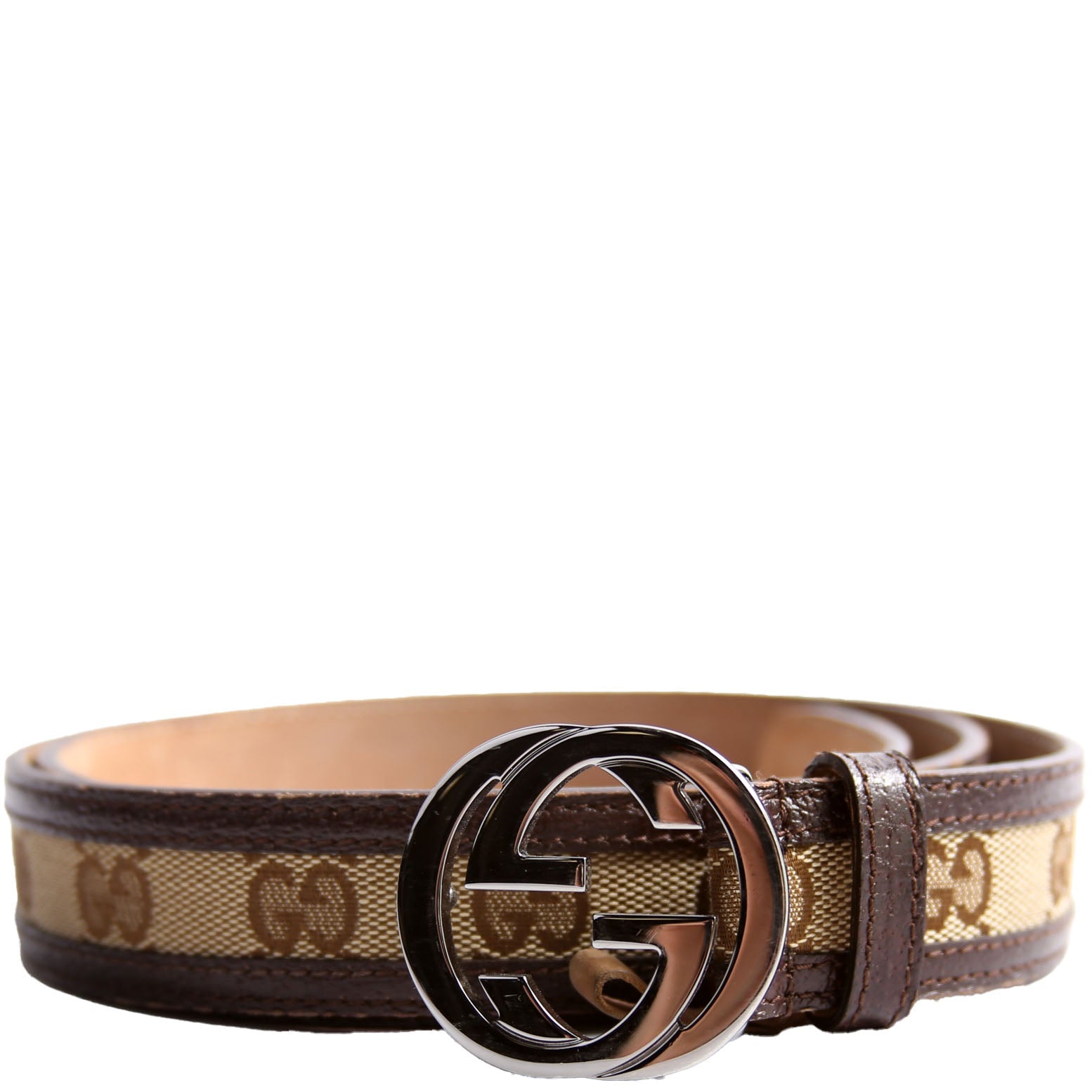 114874 GG Canvas Size 85/34 Brown/Beige/Silver